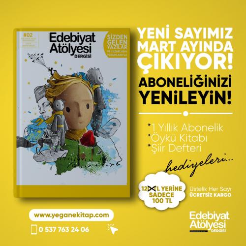 Edebiyat Atölyesi Dergisi Yıllık Abonelik Kampanyası (Şiir Defteri + Kitap + Ücretsiz Kargo )